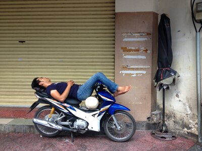 Asia city sleeping photo