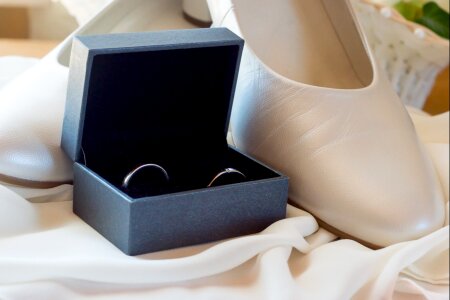 Wedding wedding rings upper photo