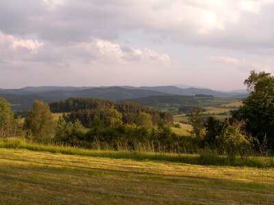 Landscape at malenice over volyňkou south bohemia czech republic photo