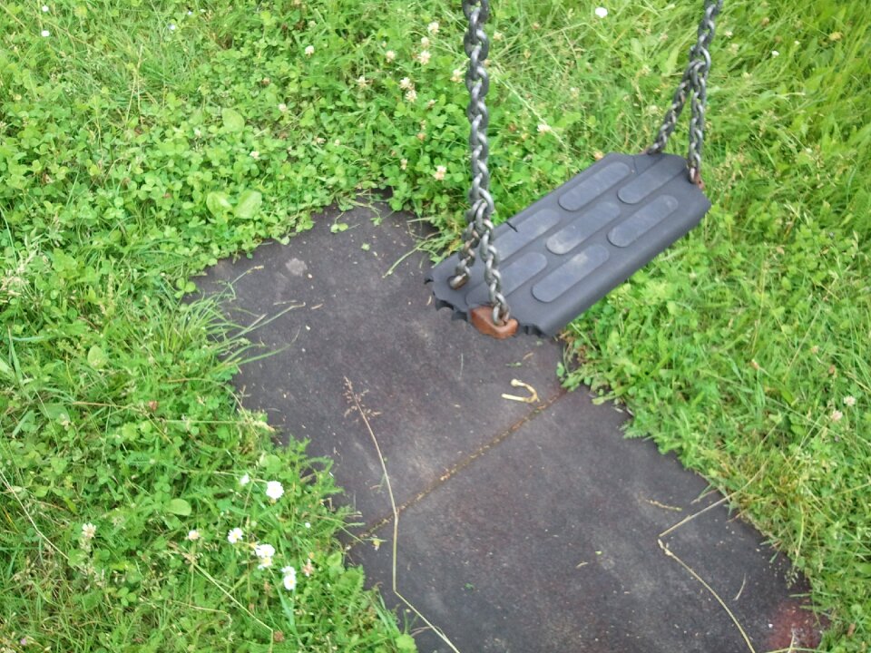 Broken playground neglected