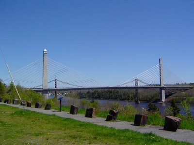 Scenic country cable-stayed bridge