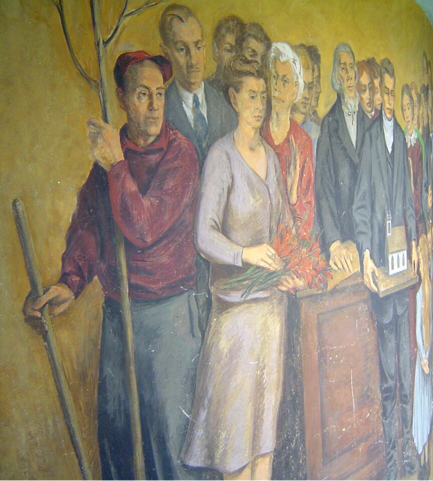 Figures wall mural south solon church