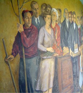 Figures wall mural south solon church