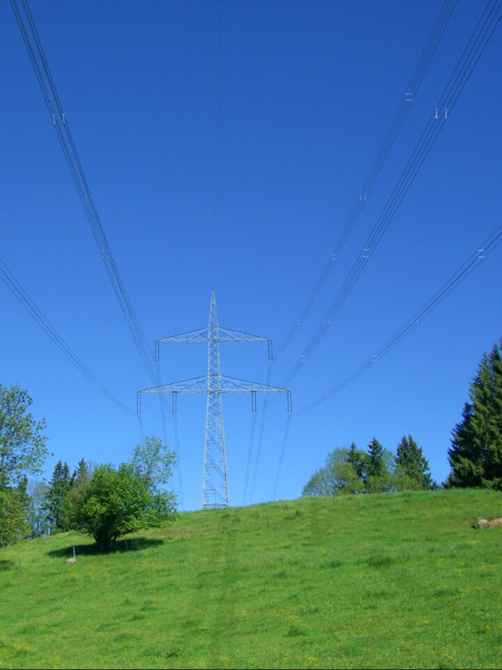 Sky blue high voltage energy