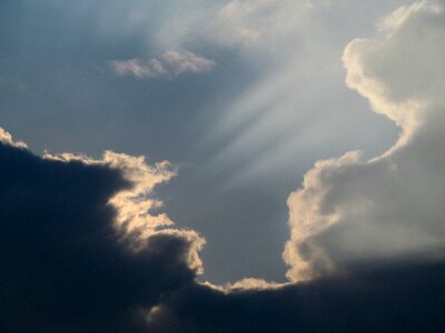 Blue white wolkenspiel photo