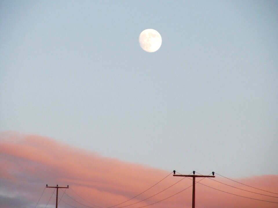 Sunset moonrise evening sky