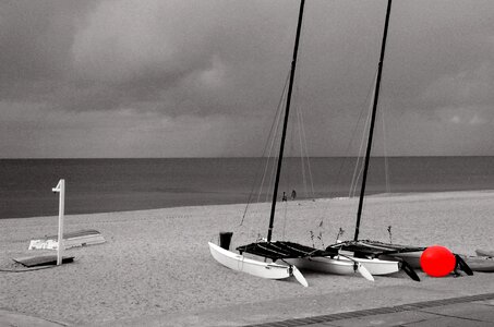 Color key beach sailing boat