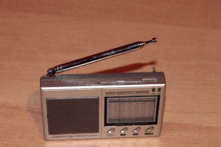 Retro silver transistor radio