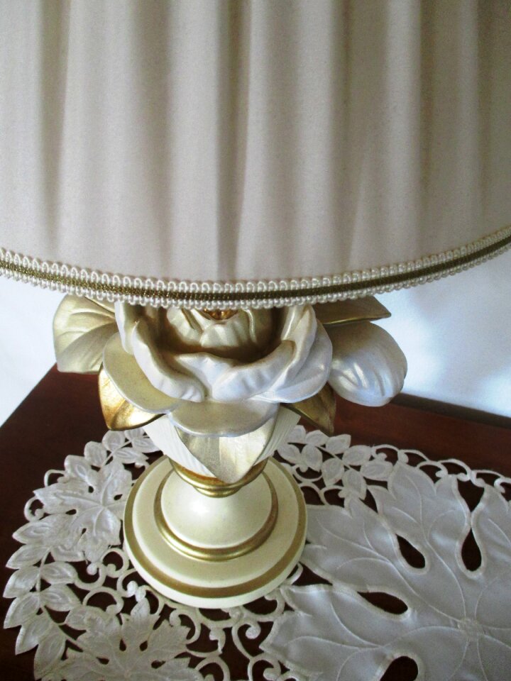 Rose motif porcelain lampshade