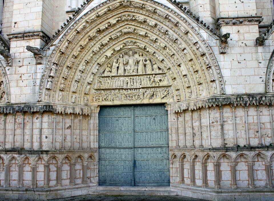 Stone architecture ornate carvings religious building photo