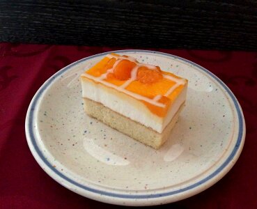 Cheese cake mandarin cake piece of cake photo