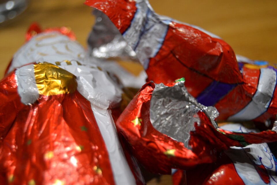Packaging silver paper santa claus