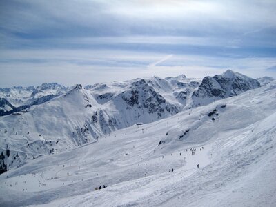 Ski run skiing mountains photo