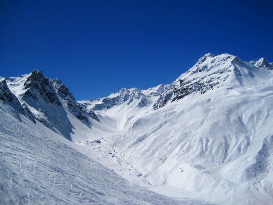 Mountains winter skiing photo