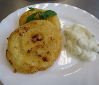 Apple fritters dessert dish
