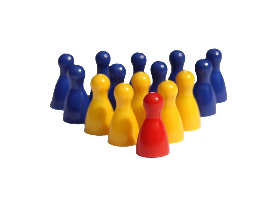 Figures play stone placed
