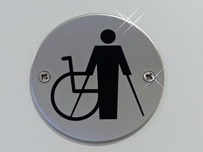Handicap wheelchair crutch photo