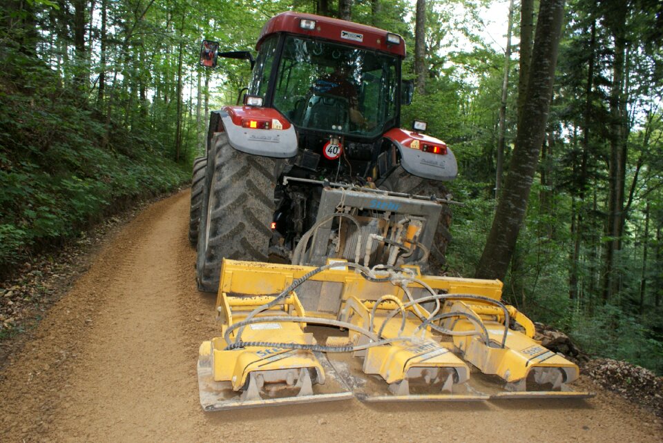 Road construction forest path tractor
