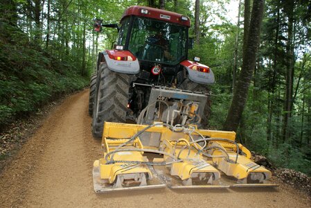 Road construction forest path tractor