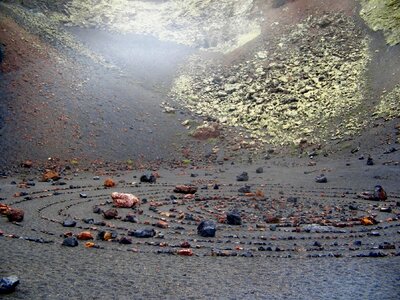 Crater stones backlighting photo