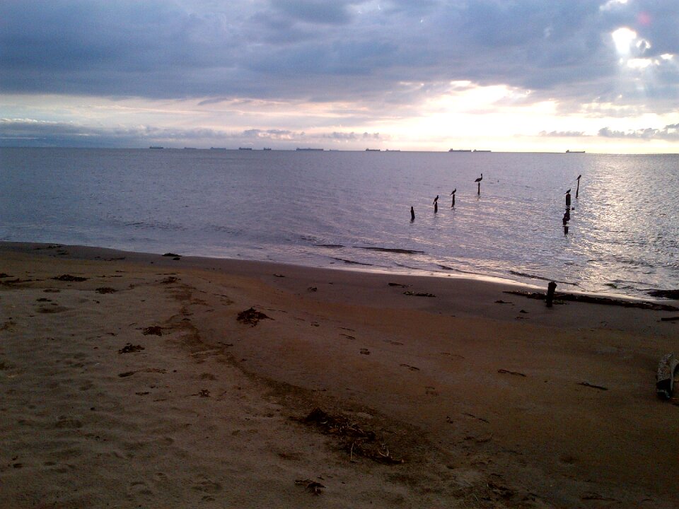 Sunset beach sea