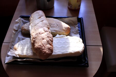 Baked loaf of bread sheet
