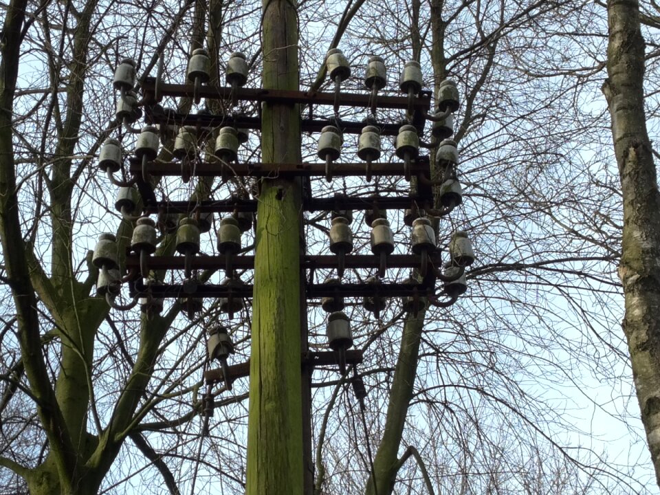 Porcelain rarely telegraph pole