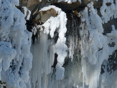 Frosted canyon waterfall photo