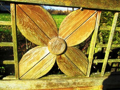 Wood fence close up carved photo