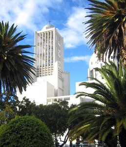 Church ambato palm trees