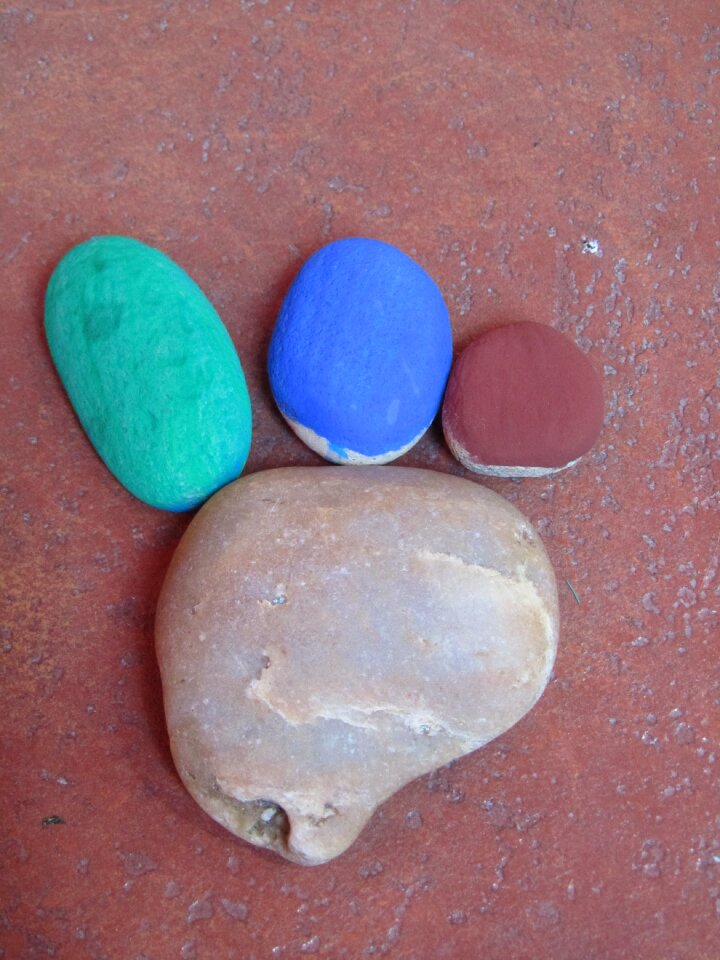 Soles of the feet footprint gravel