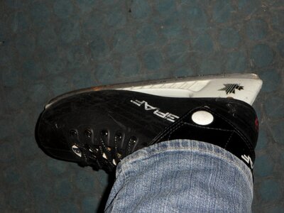 Skates skid ice skating
