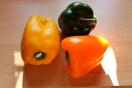 Yellow peppers vegan vegetarian photo