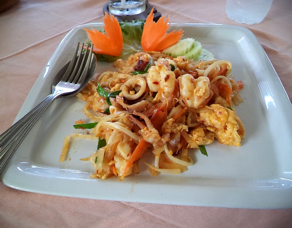 Eat soy noodles kitchen
