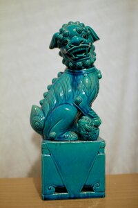 Foo dog turquoise porcelain photo