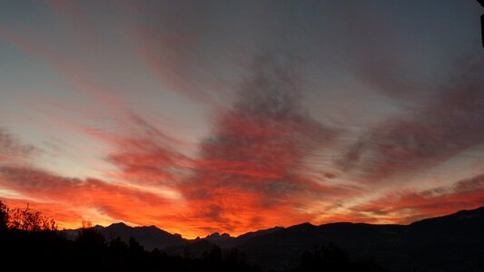 Colorful panorama dawn photo