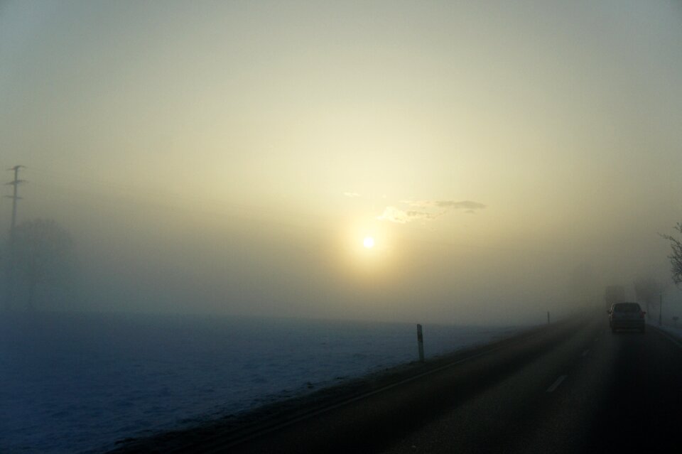 Grey winter winter sun