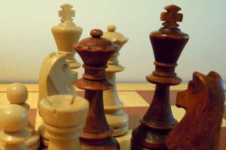 Lady chess board strategy game photo