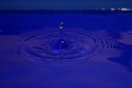 Drop of water blue water