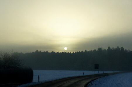 Grey fog winter photo