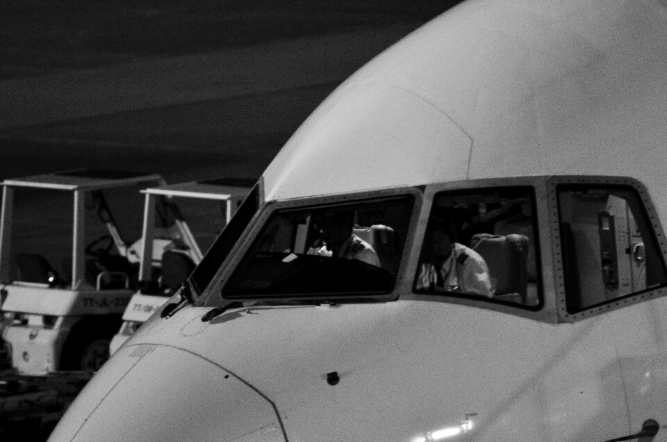 Aircraft airplane black and white