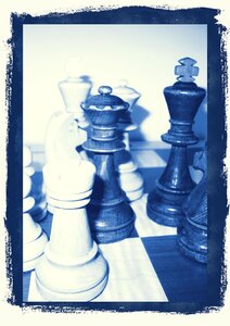Lady chess board strategy game photo