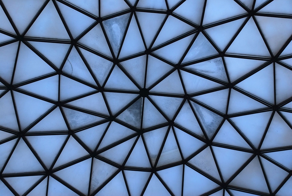 Geometric shape blue window
