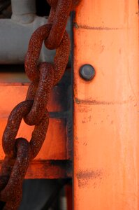Steel chain rusty metal photo