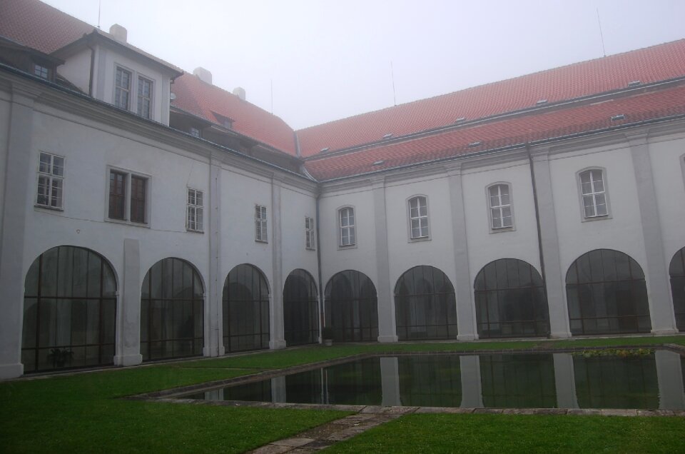 Architecture monastery fog