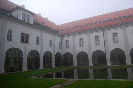 Architecture monastery fog