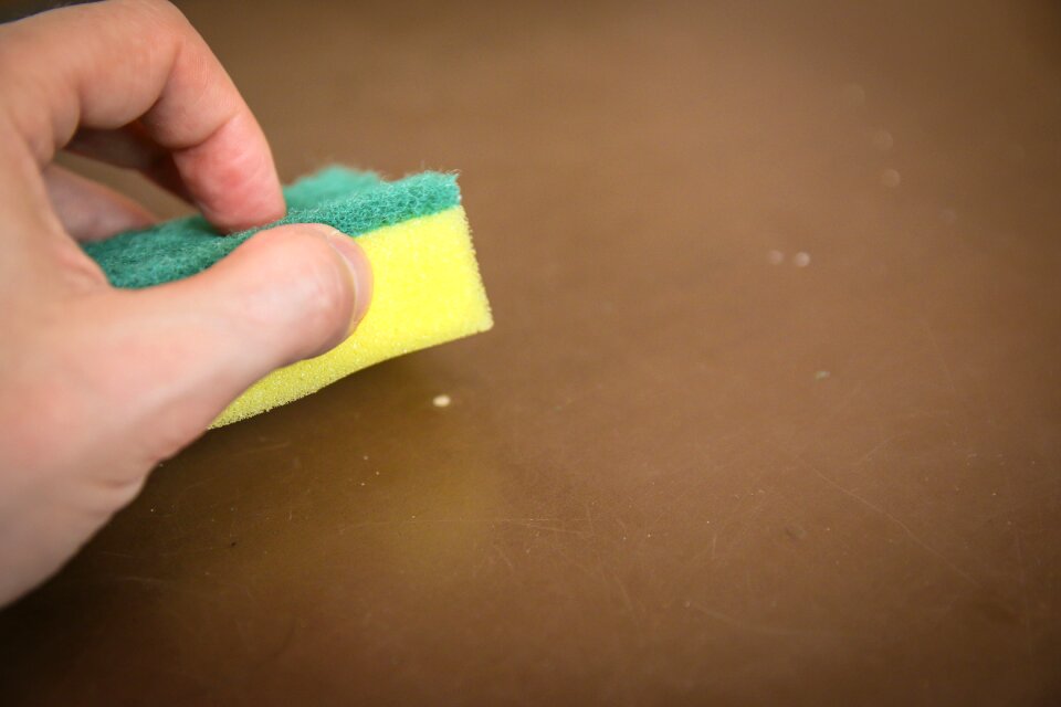 Sponge washcloth the hand