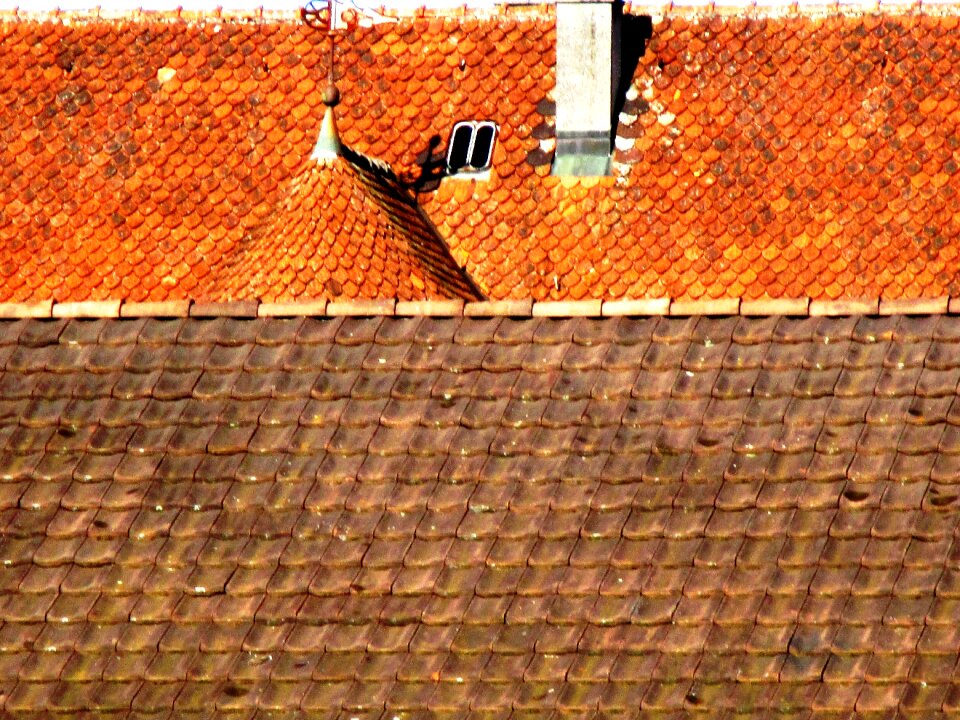 Beaver tail brick top roof ridge roof dome