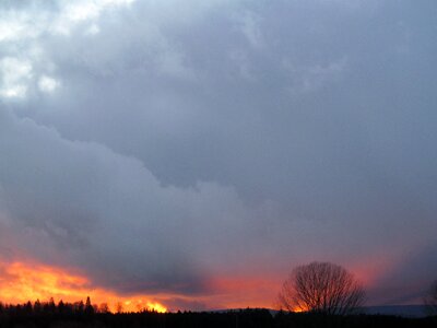 Winter sunset sky clouds photo