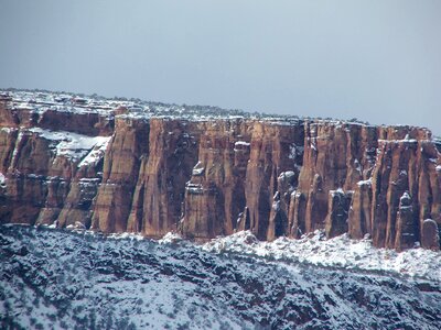 Cliff rock wall winter